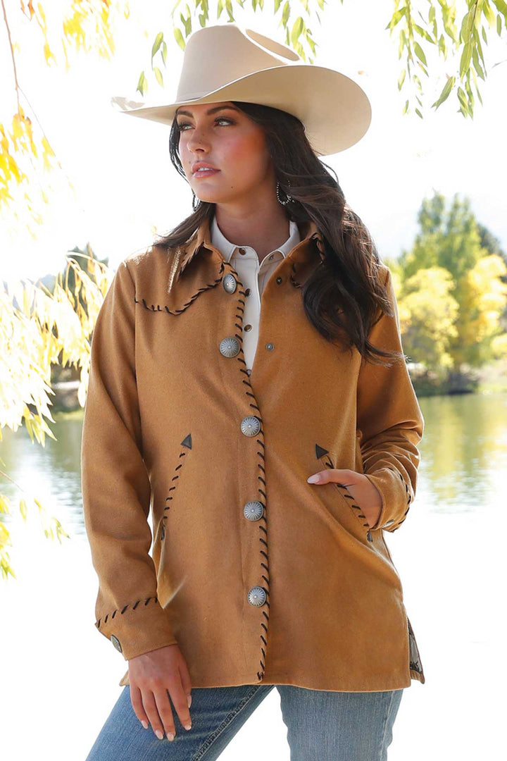 Cruel Women's Brown Whipstitched Shirt Jacket