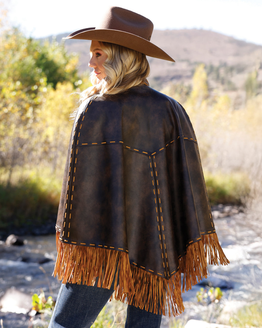 Cruel Women's Brown Faux Leather Cape