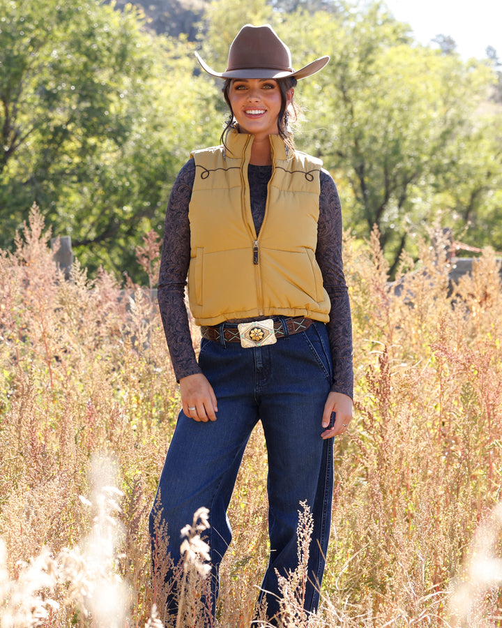 Cruel Women's Gold Puffer Vest