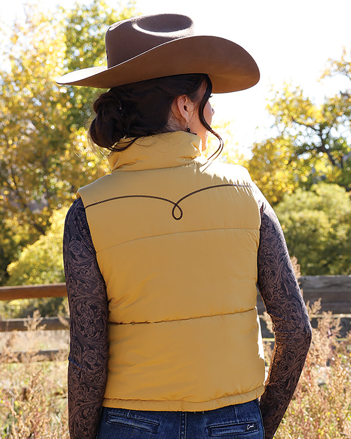 Cruel Women's Gold Puffer Vest