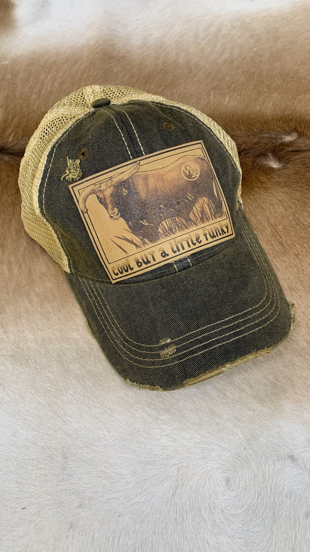 West 20 Vintage Distressed Cool But a Little Funky Ball Cap
