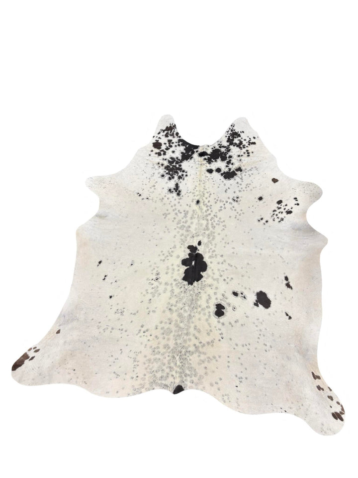 White with Brown and Black Speckled Cowhide