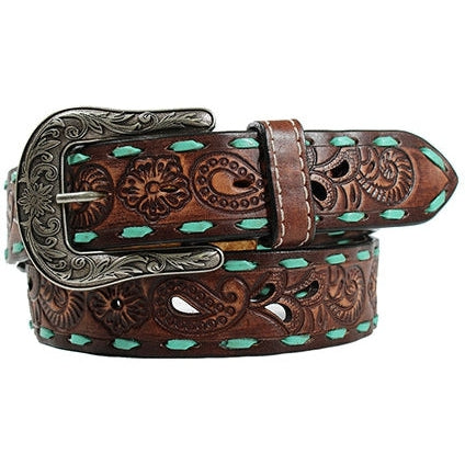 Angel Ranch by M&F Western Women's Turquoise Buckstitched Belt