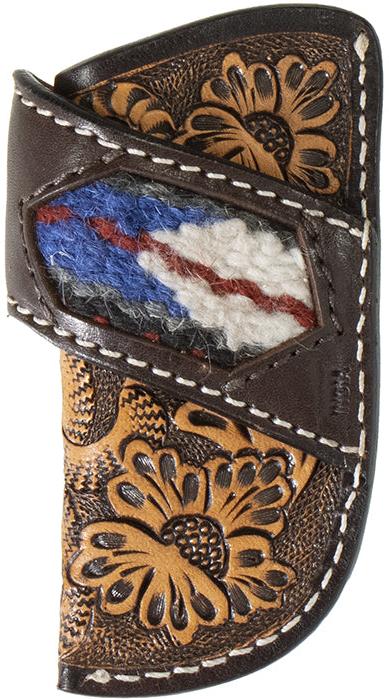 3D Brown Southwest Inlaid Leather Knife Sheath - West 20 Saddle Co.