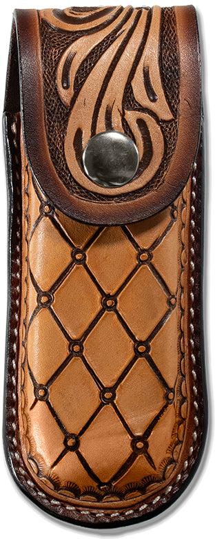 3D Floral and Diamond Design Leather Knife Sheath - West 20 Saddle Co.