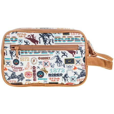 Hooey Cream and Tan Rodeo Print Dopp Kit