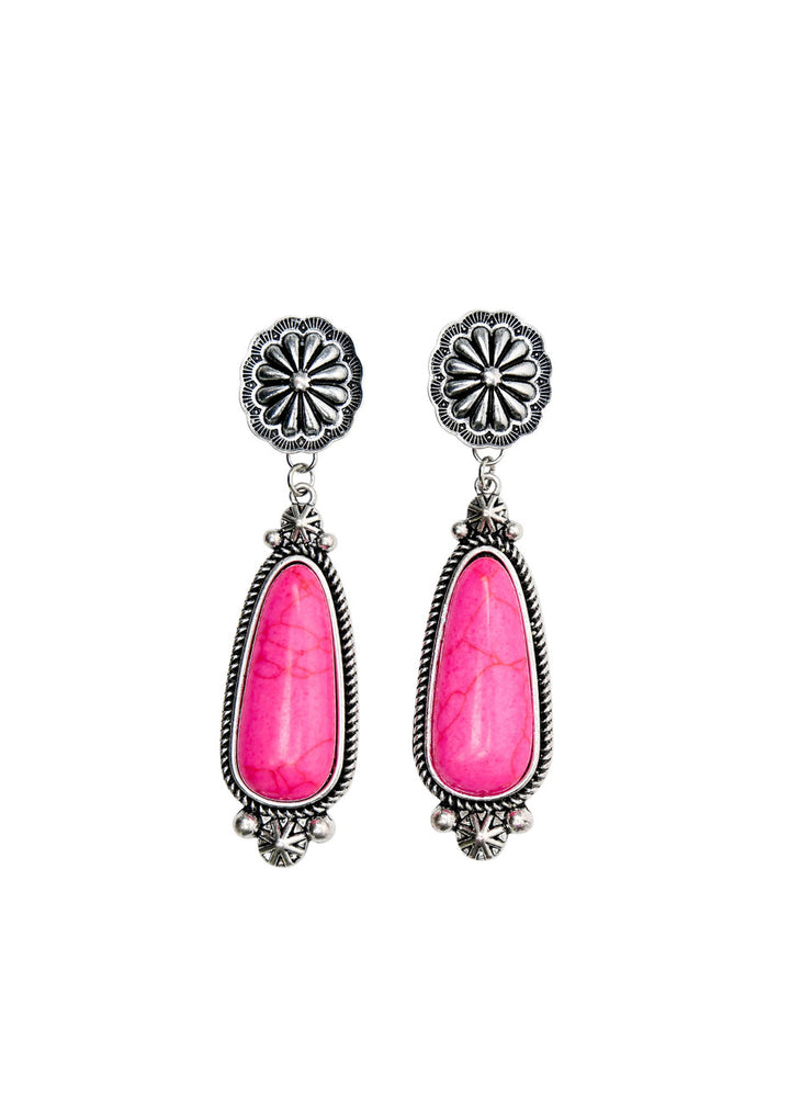 West and Co Pink on Silver Conco Earrings