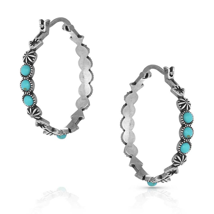 Montana Silversmiths Round N Round Turquoise Hoop Earrings