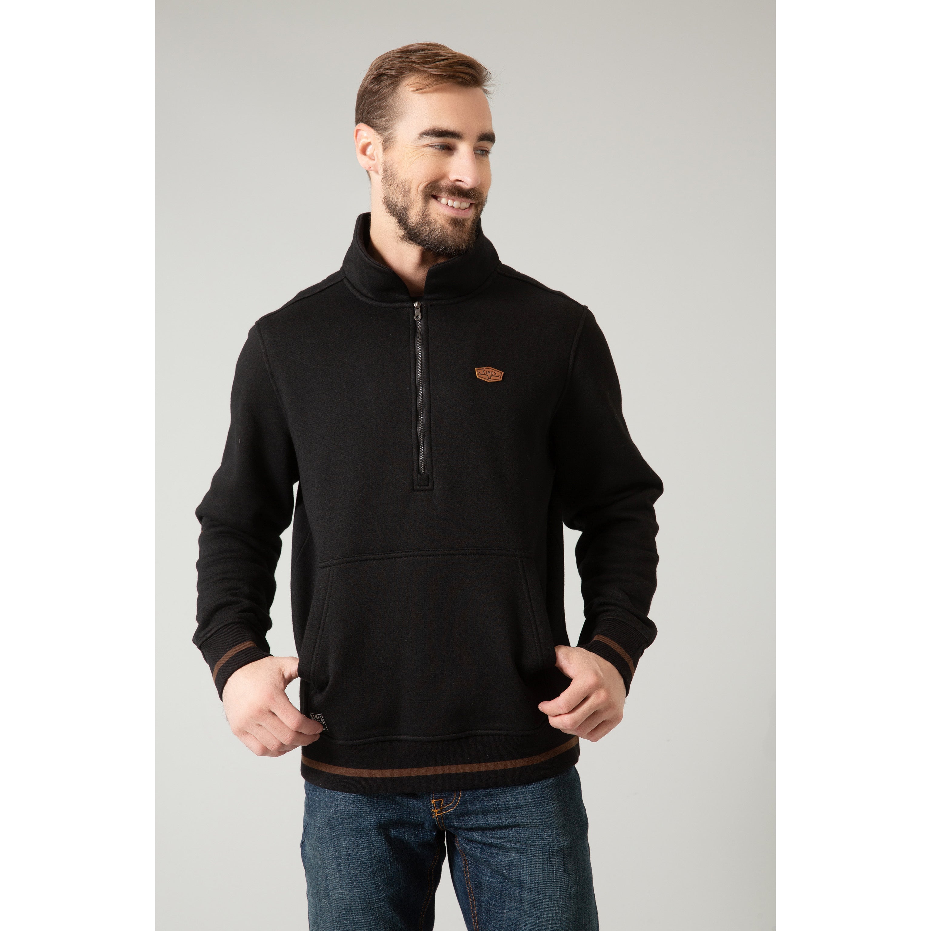 Kimes Ranch Men's Black Boxer Quarter Zip Sweatshirt – West 20