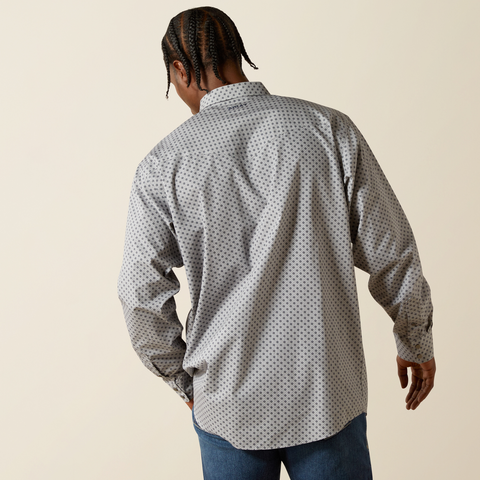 Ariat Men's Grey Heather Wrinkle Free Edward Classic Fit Shirt