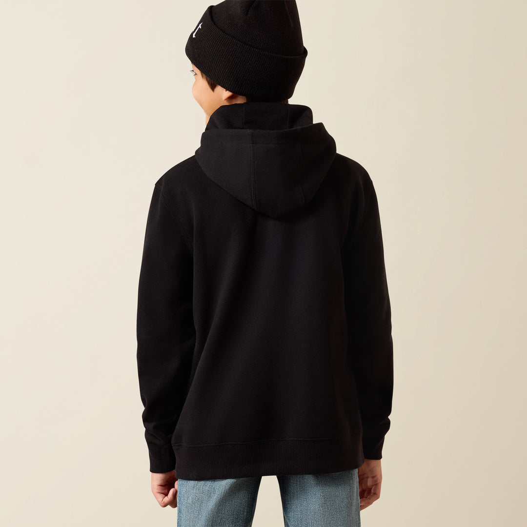 Ariat Boy's Black Bison Bureau Hoodie