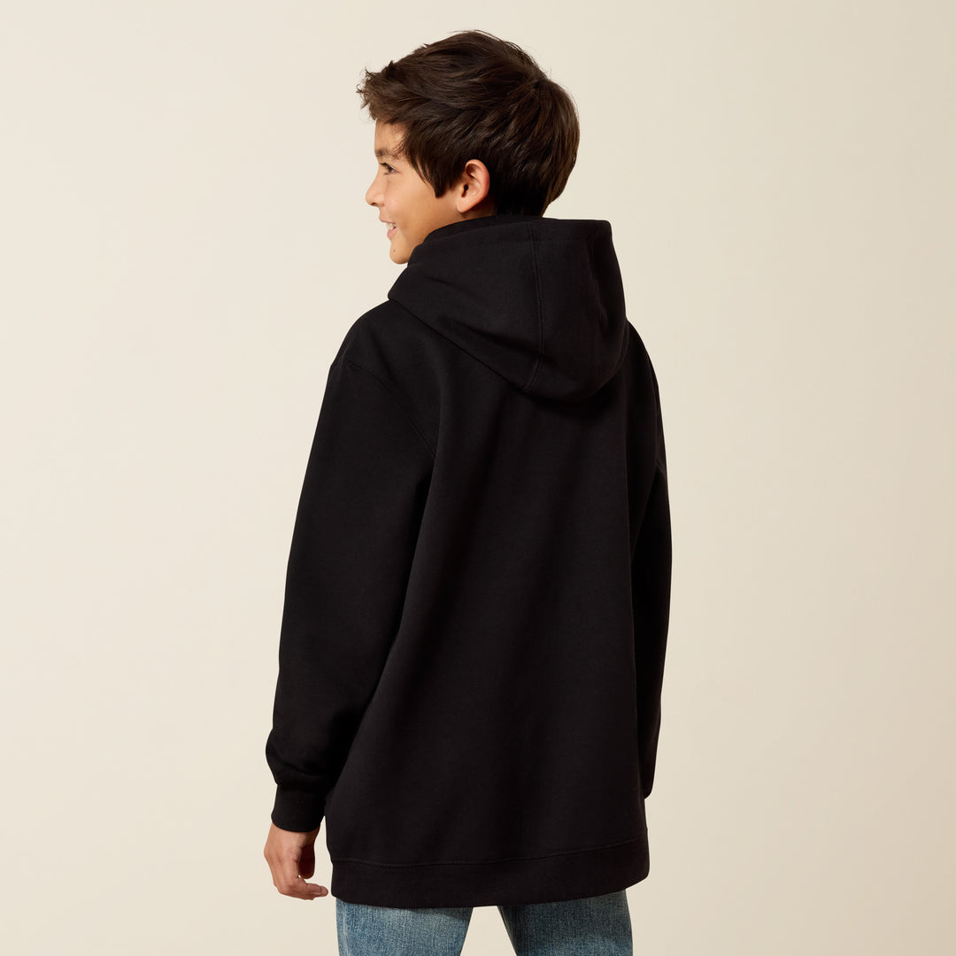 Ariat Boy's Black Bison Bureau Hoodie