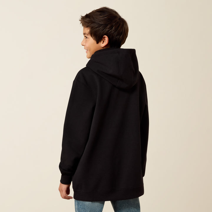 Ariat Boy's Black Bison Bureau Hoodie