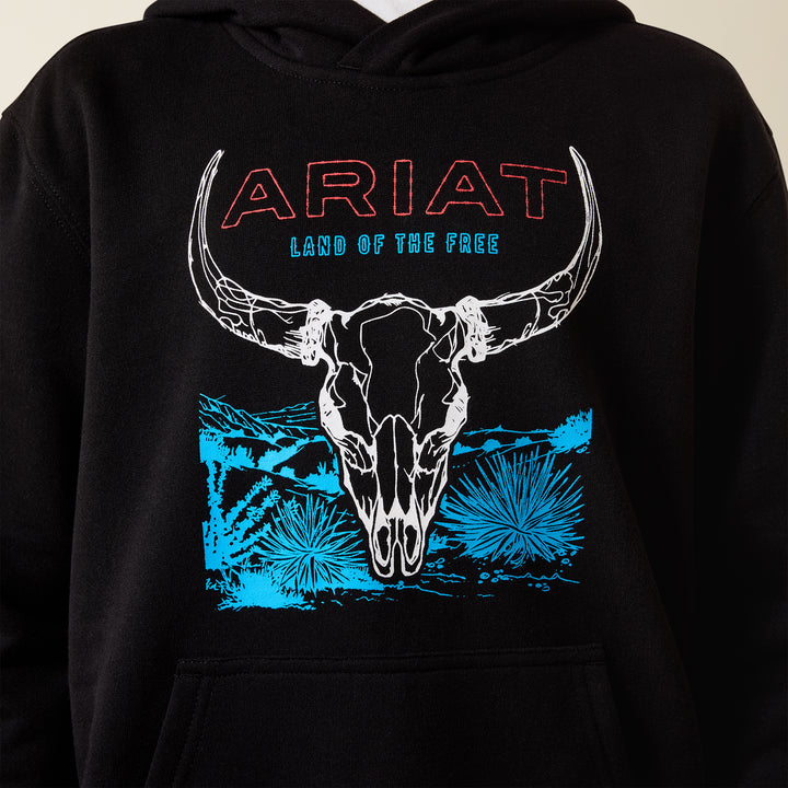 Ariat Boy's Black Bison Bureau Hoodie