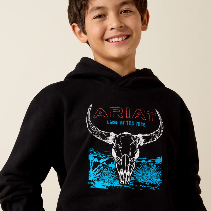 Ariat Boy's Black Bison Bureau Hoodie