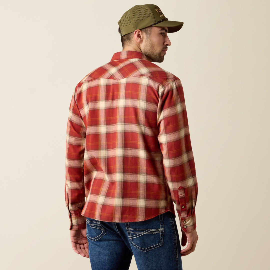 Ariat Men's Rosewood Plaid Retro Hatford Fitted Snap Shirt