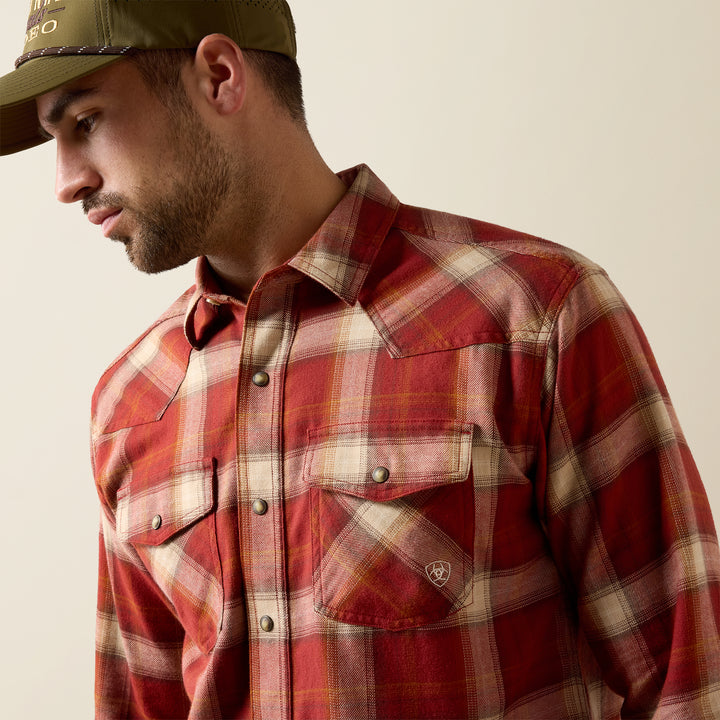 Ariat Men's Rosewood Plaid Retro Hatford Fitted Snap Shirt