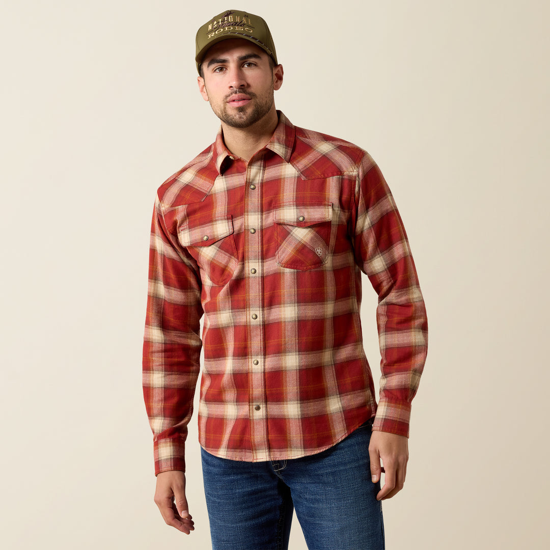 Ariat Men's Rosewood Plaid Retro Hatford Fitted Snap Shirt