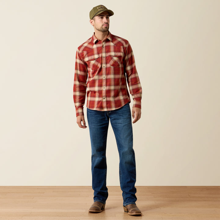 Ariat Men's Rosewood Plaid Retro Hatford Fitted Snap Shirt