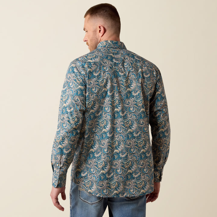 Ariat Men's Blue Paisley Cedric Classic Fit Snap Shirt