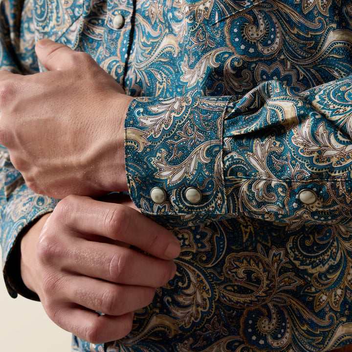 Ariat Men's Blue Paisley Cedric Classic Fit Snap Shirt