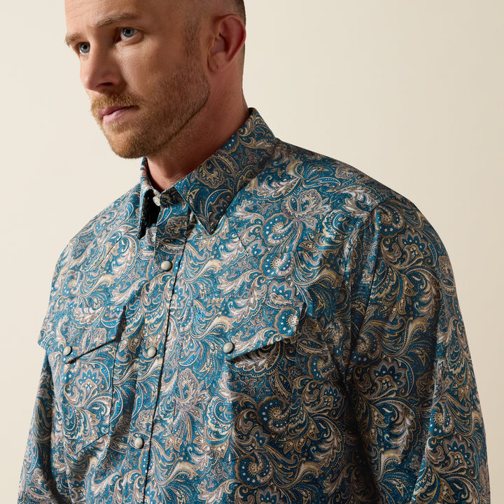 Ariat Men's Blue Paisley Cedric Classic Fit Snap Shirt