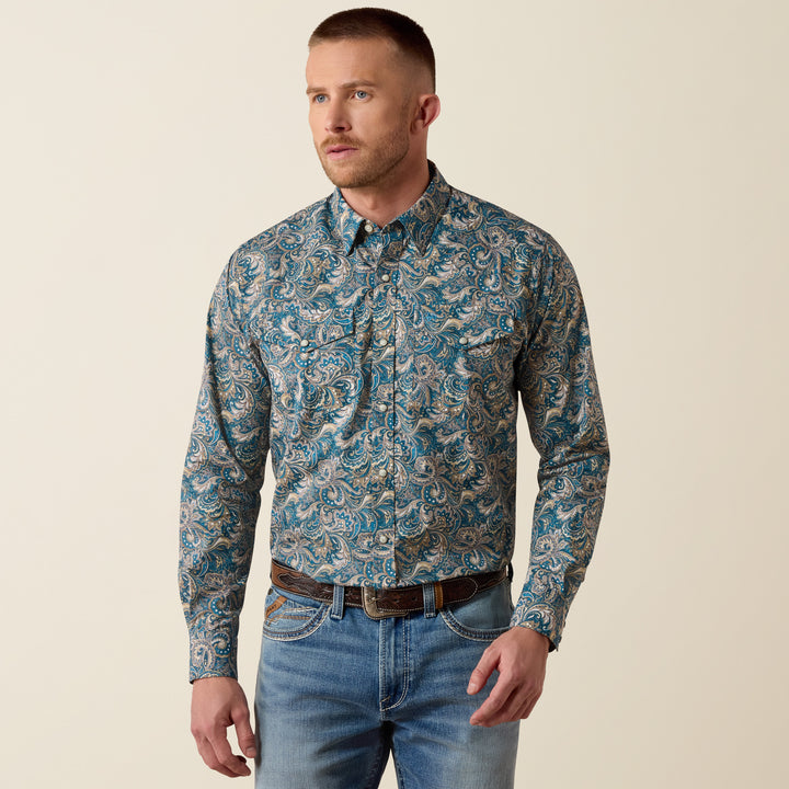 Ariat Men's Blue Paisley Cedric Classic Fit Snap Shirt