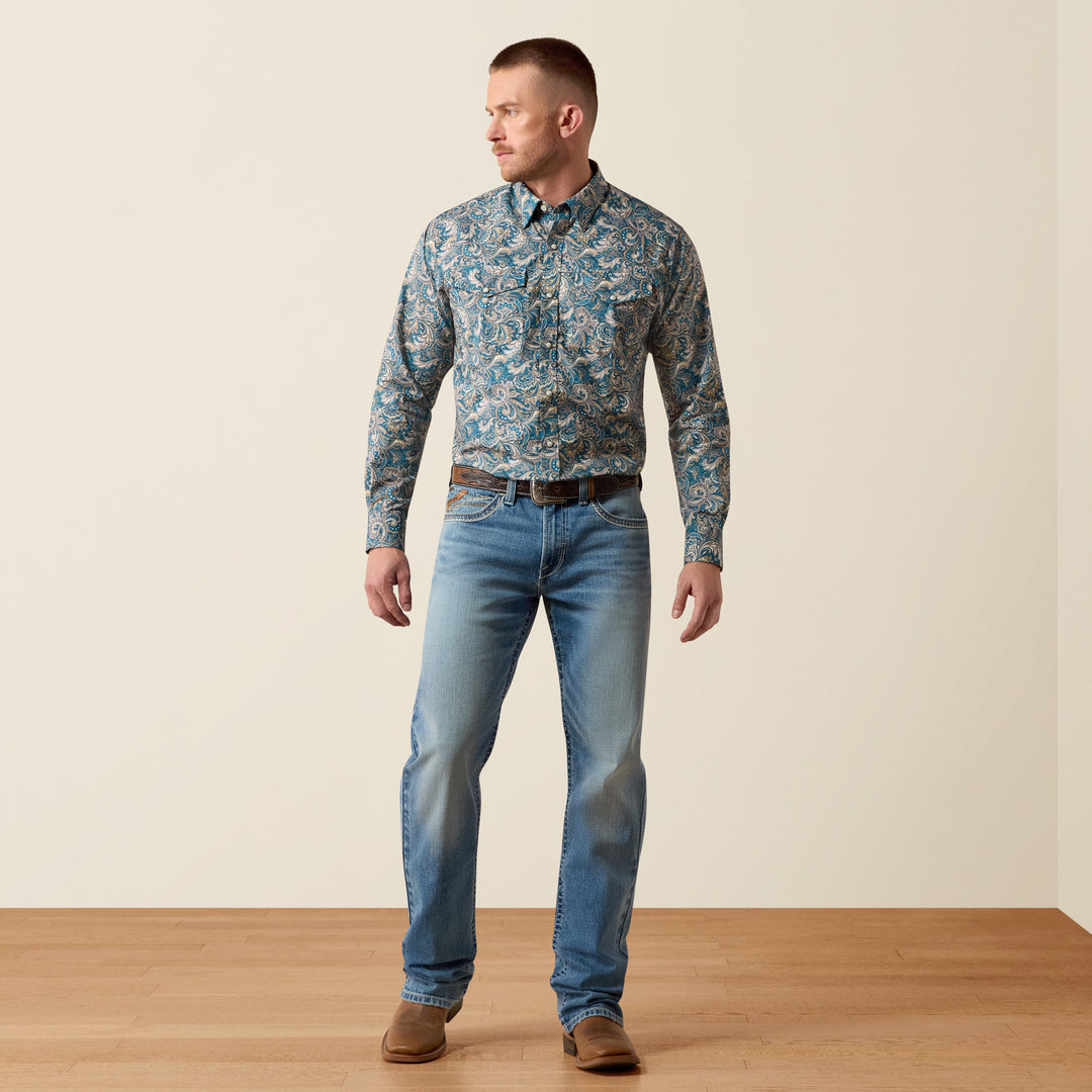 Ariat Men's Blue Paisley Cedric Classic Fit Snap Shirt