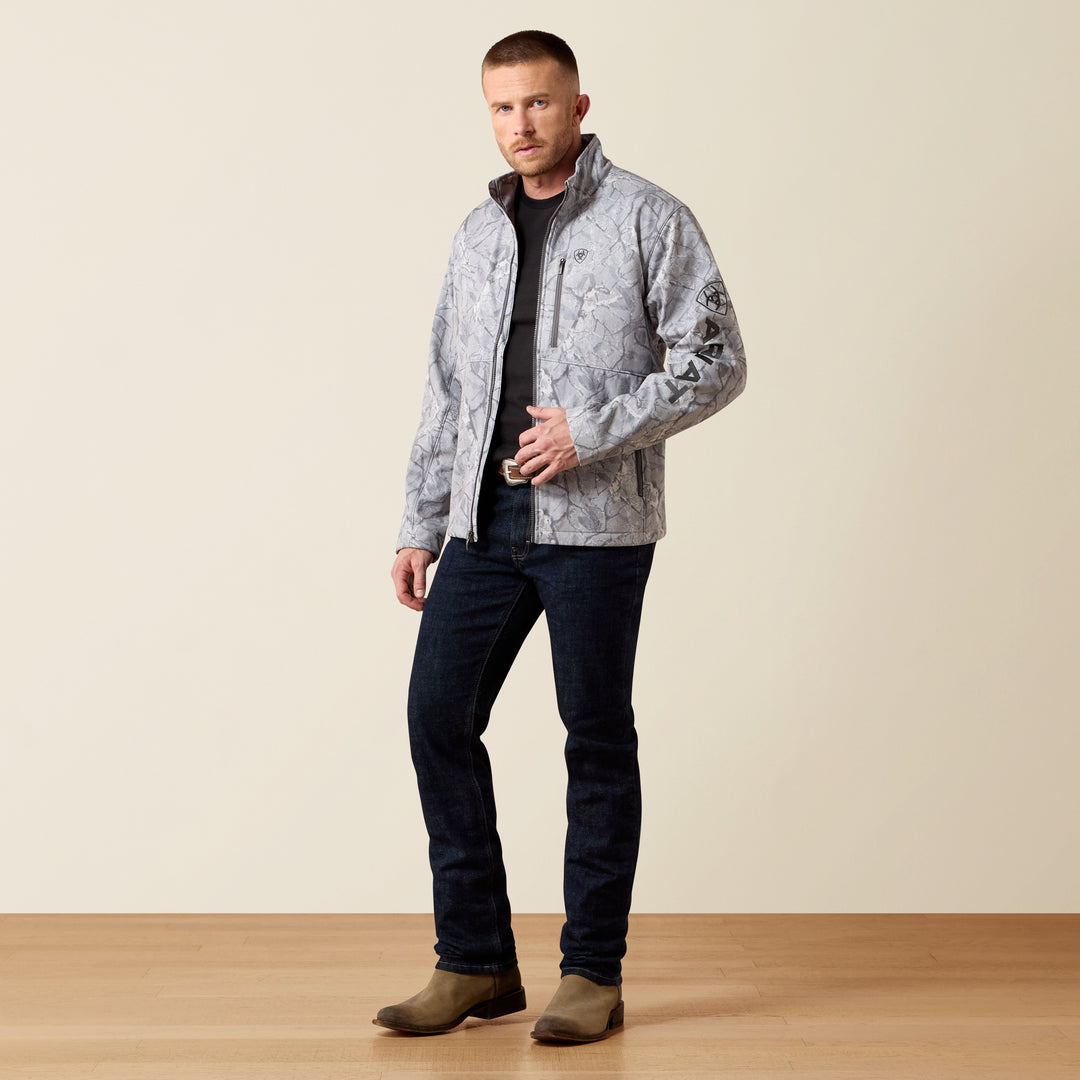 Ariat Men's Grey Camo Print Logo Softshell Jacket