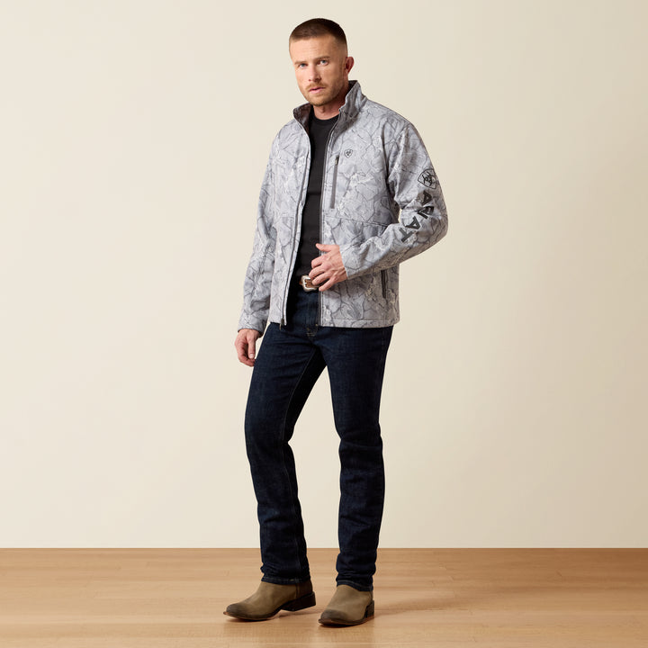 Ariat Men's Grey Camo Print Logo Softshell Jacket