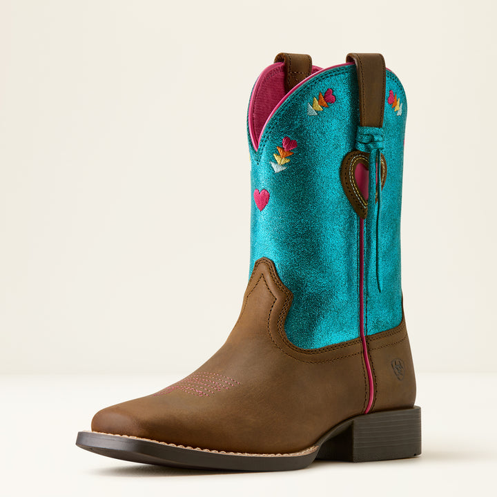 Ariat Kid's Distressed Brown Rodeo Love Western Boot