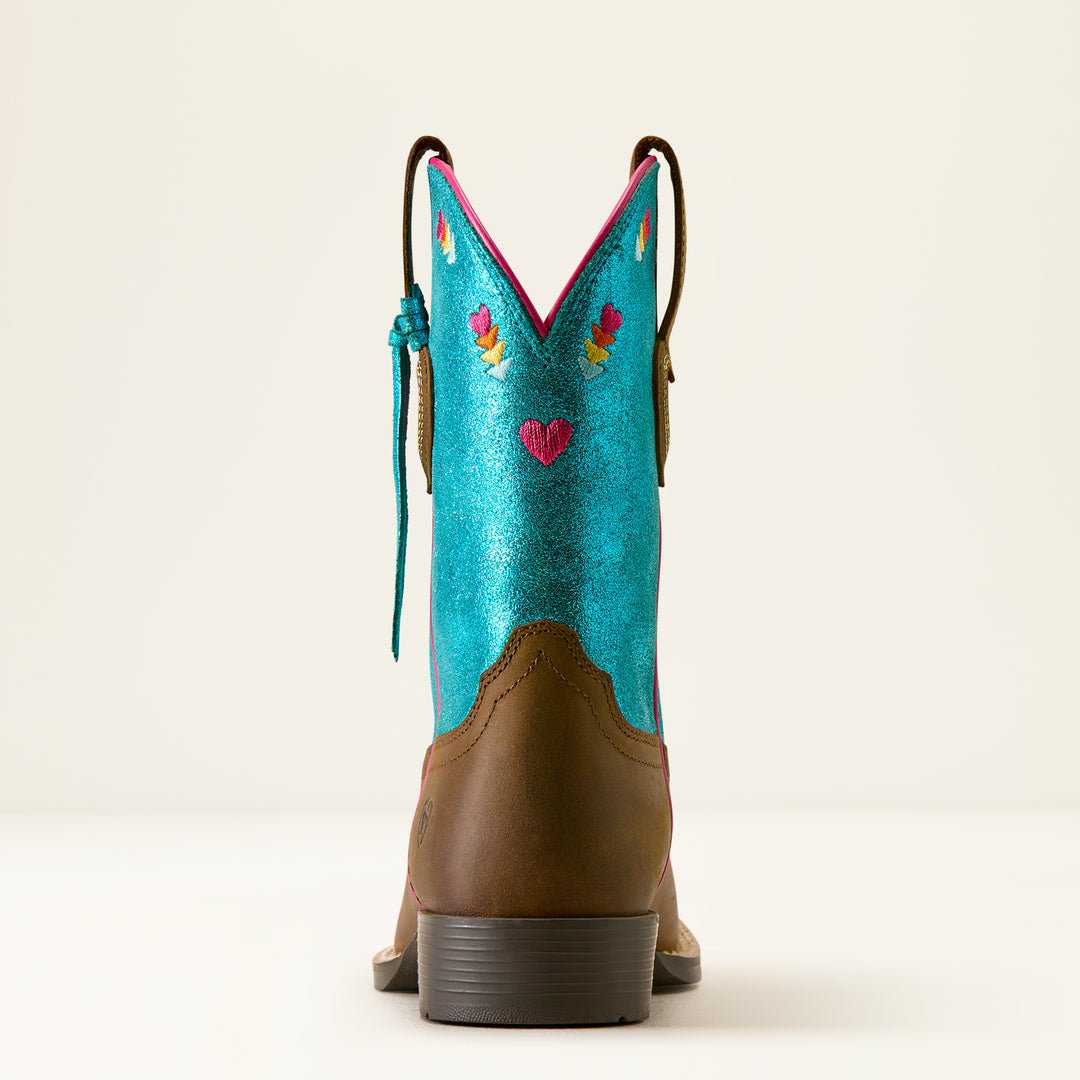 Ariat Kid's Distressed Brown Rodeo Love Western Boot