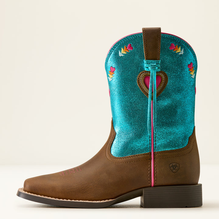 Ariat Kid's Distressed Brown Rodeo Love Western Boot