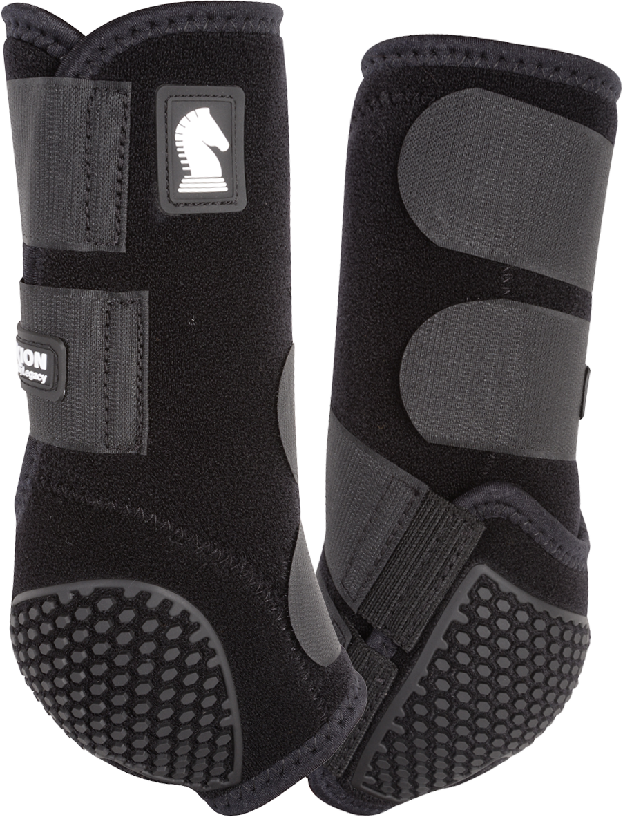 Bottes De Soutien Avant Classic Equine Legacy2 - Noires, Taille Moyenne - Neuves