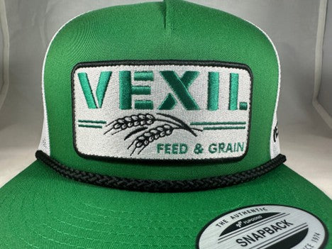 Vexil Feed & Grain Green and White Ball Cap - West 20 Saddle Co.