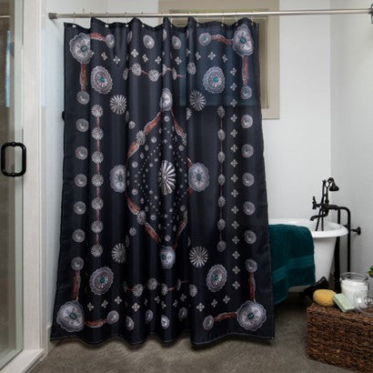Fringe Scarves Black Flagstaff Shower Curtain