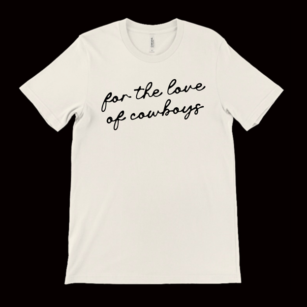 Rodeo Hippie Natural For the Love Of Cowboys Crop Tee