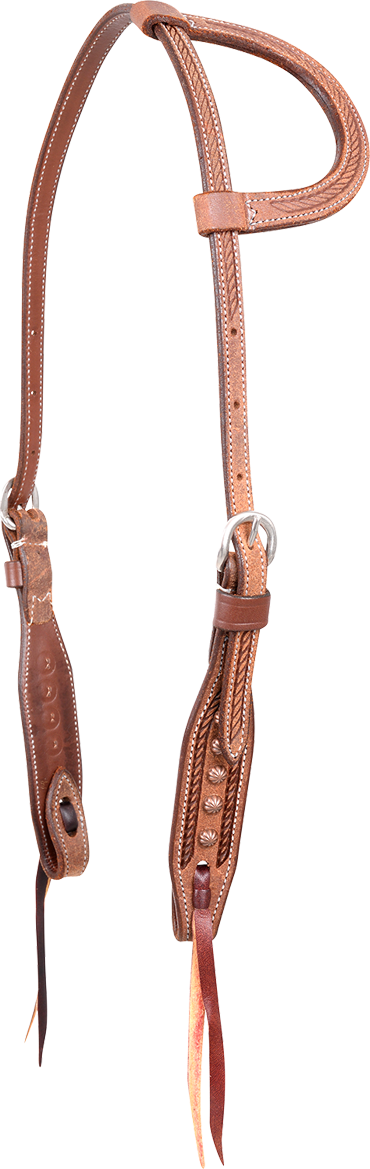 Martin Copper Dots and Rope Tooled Slip Ear Headstall