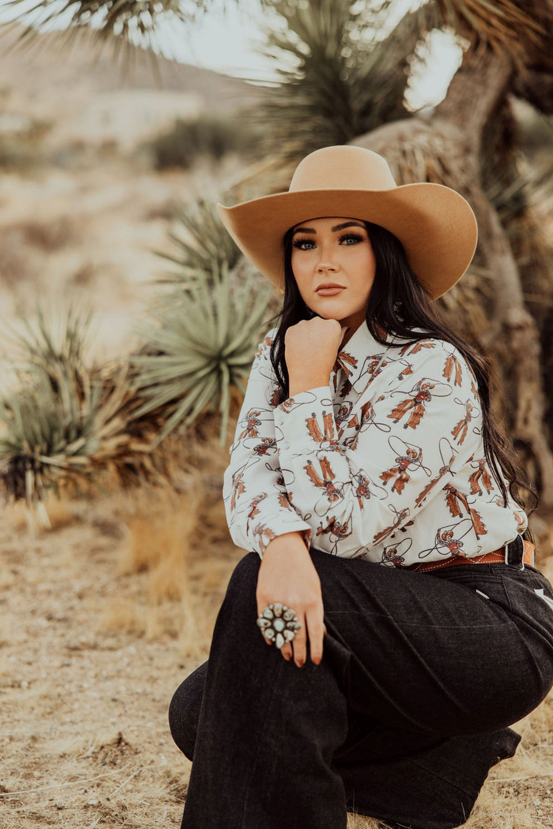 Howdy Hanny Women's Roping Cowboy Pearl Snap Shirt