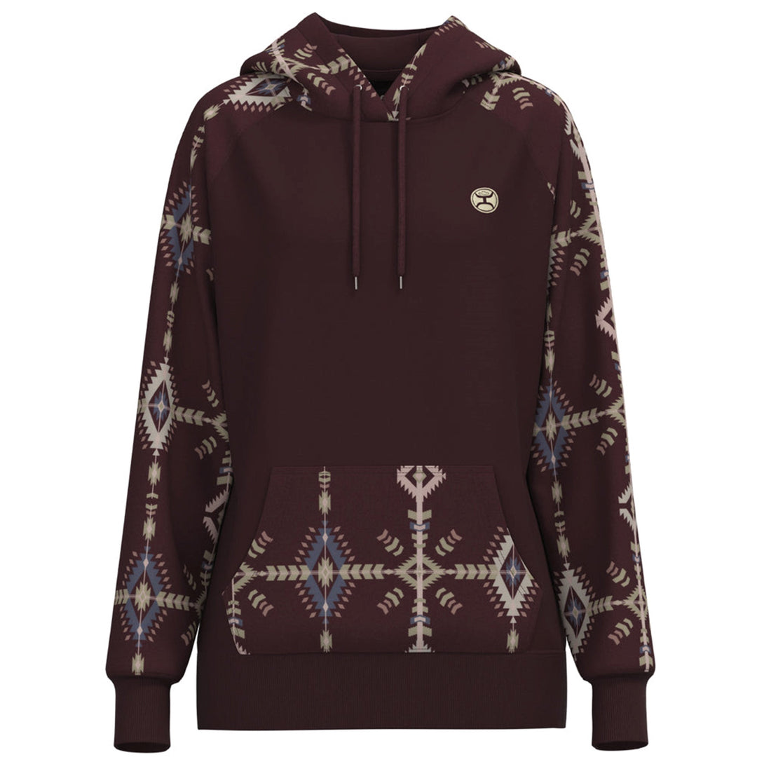 Hooey Women's Maroon and Azetc Summit Hoodie