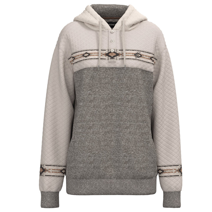 Hooey Women's Grey and White Jimmy Hoodie