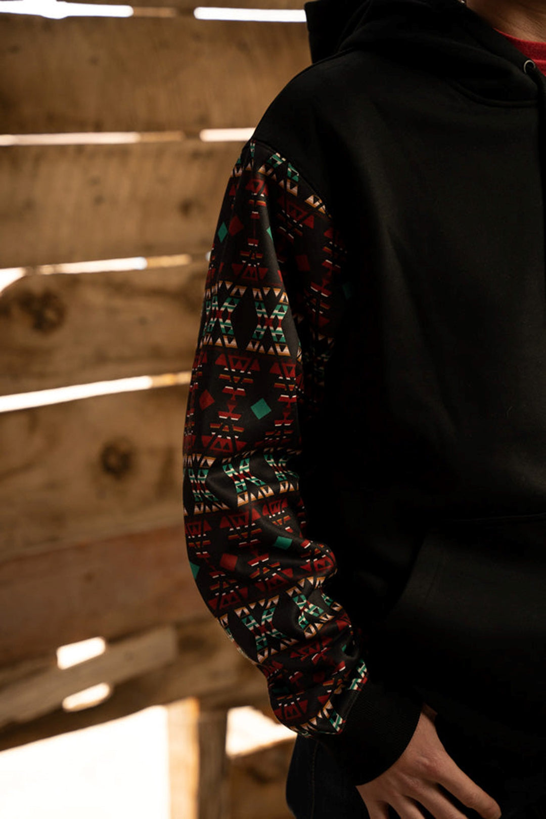 Hooey Men's Black and Aztec Summit Hoodie