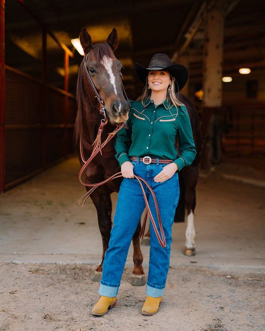 Howdy Hanny Roping Cowboy Pearlsnap Top