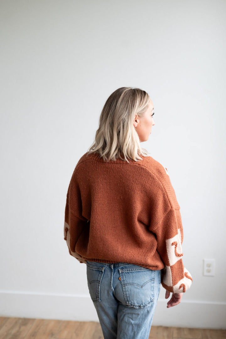 Howdy Hanny Women's Brown Horseshoe Cardigan