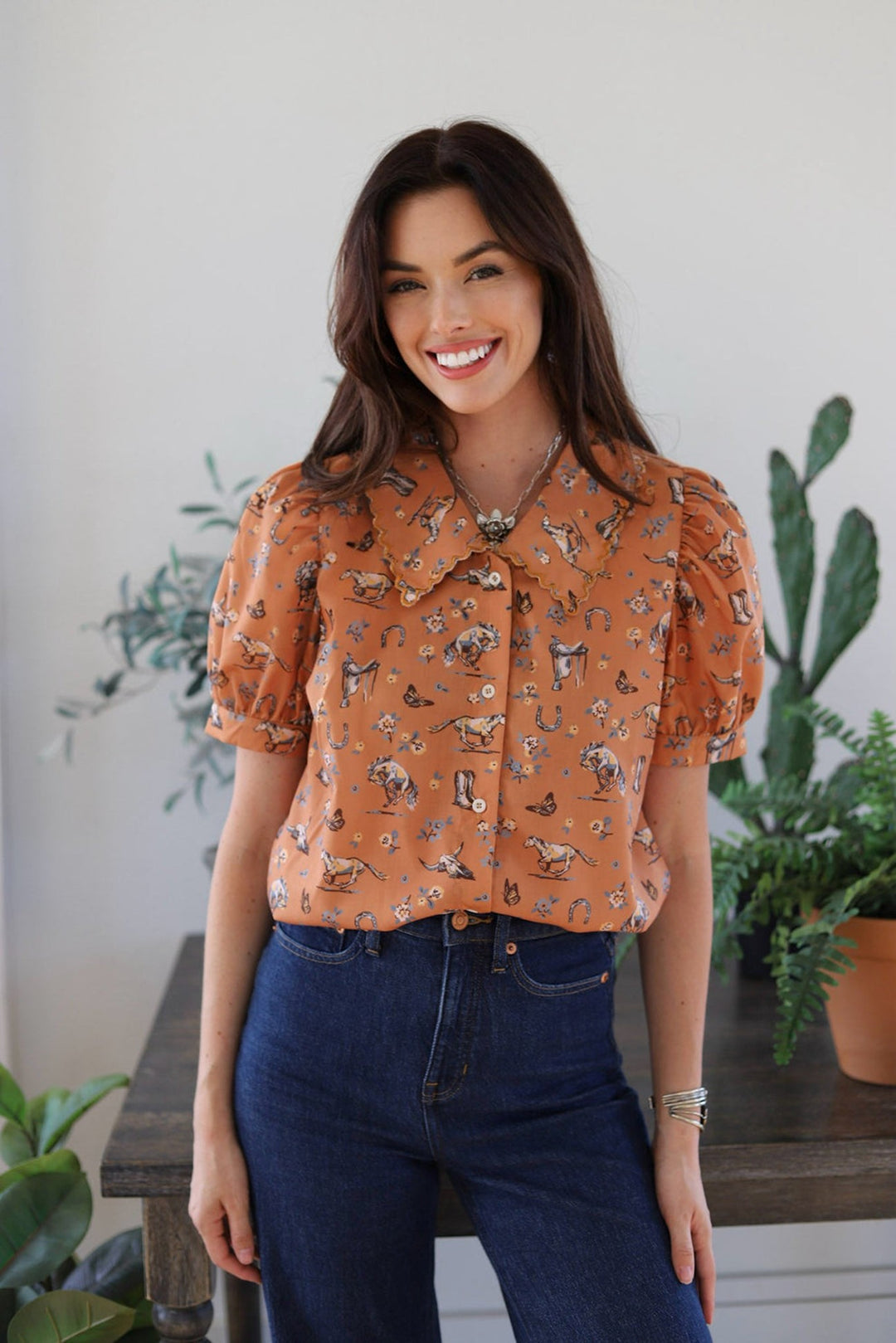 Howdy Hanny Butterflies and Horses Top