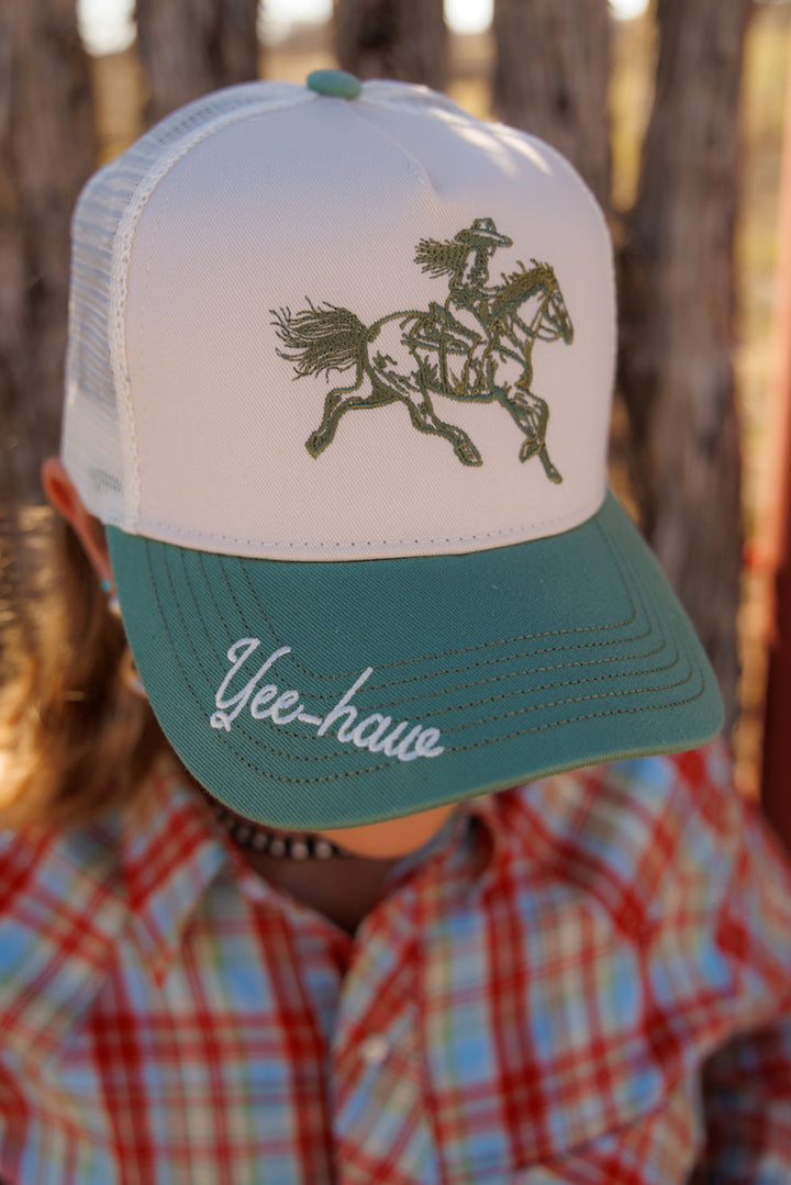 Howdy Hanny Olive YeeHaw Trucker Cap