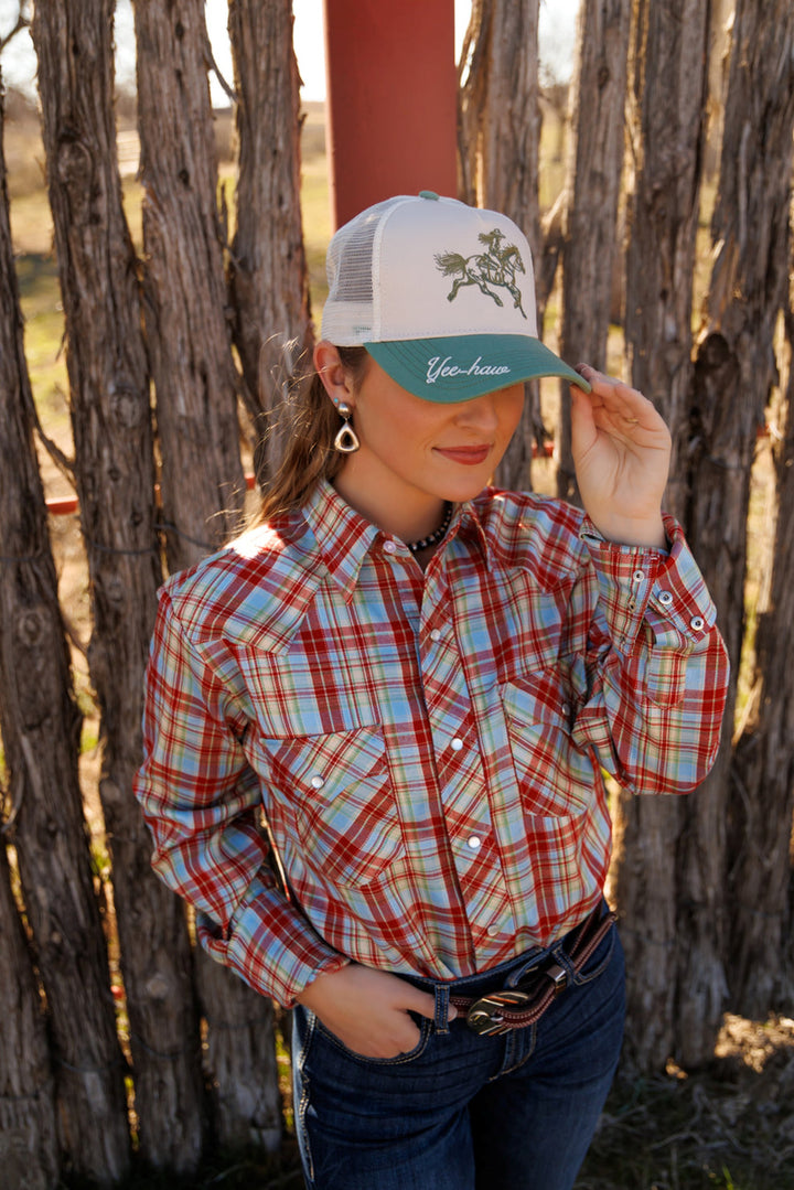 Howdy Hanny Olive YeeHaw Trucker Cap