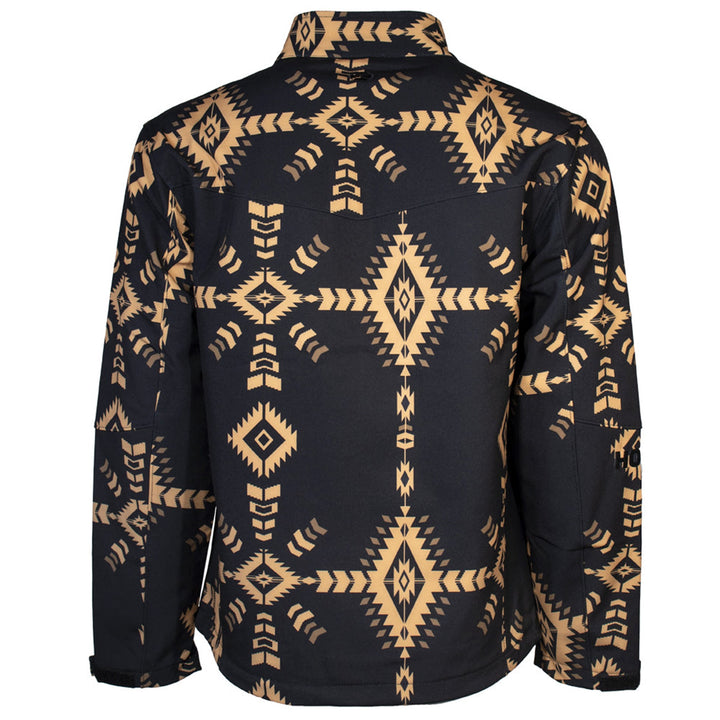 Hooey Men's Black and Tan Aztec Softshell Jacket