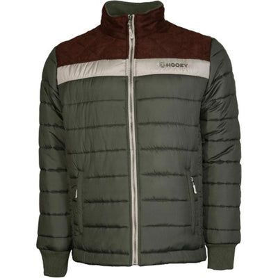 Hooey Men's Olive and Tan Puffer Jacket