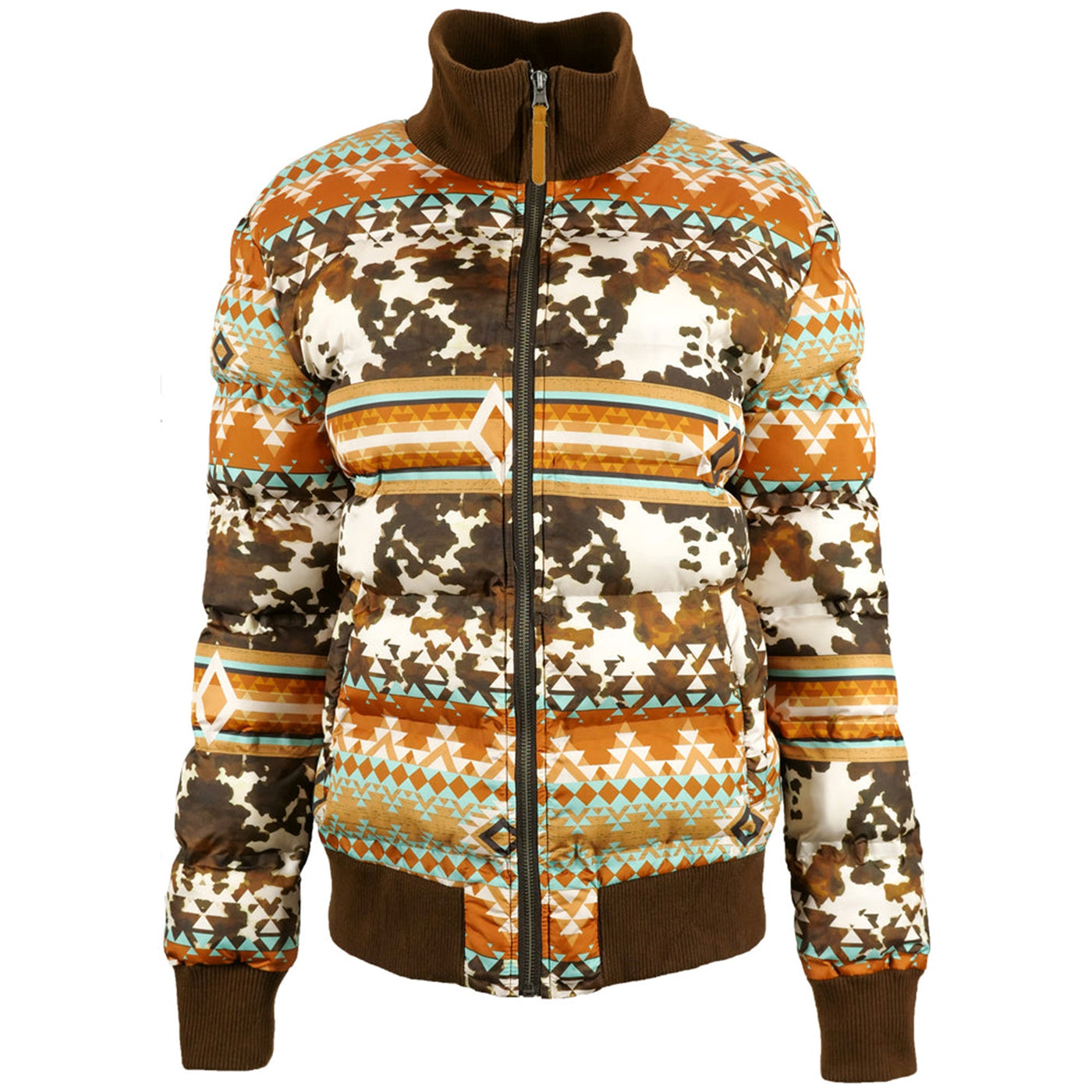 Hooey Women's Tan and Brown Quilted Track Jacket